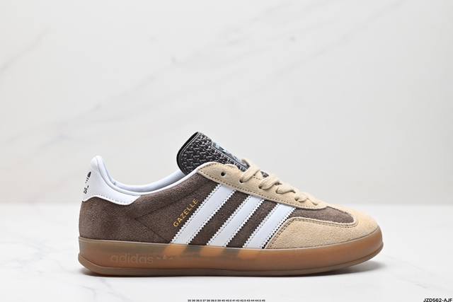 公司级adidas Originals Gazelle Indoor W三叶草休闲防滑耐磨低帮板鞋 鞋头出色设计 塑就出众贴合感 稳固的后跟贴合足部曲线设计 软