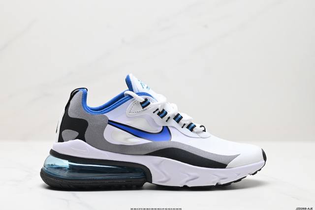 真标耐克nike Air Max 270 React 大气垫 减震 耐磨 休闲跑步鞋 货号:Ст1280-101 尺码:36 36.5 37.5 38 38.5