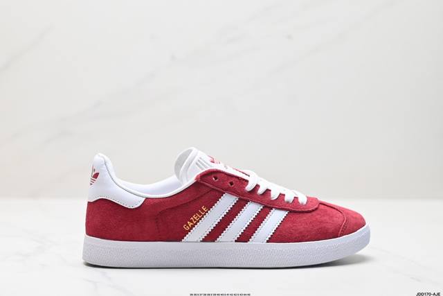 真标adidas Originals Gazelle 三叶草休闲防滑耐磨低帮板鞋 鞋头出色设计 塑就出众贴合感 稳固的后跟贴合足部曲线设计 软弹舒适 不易磨脚