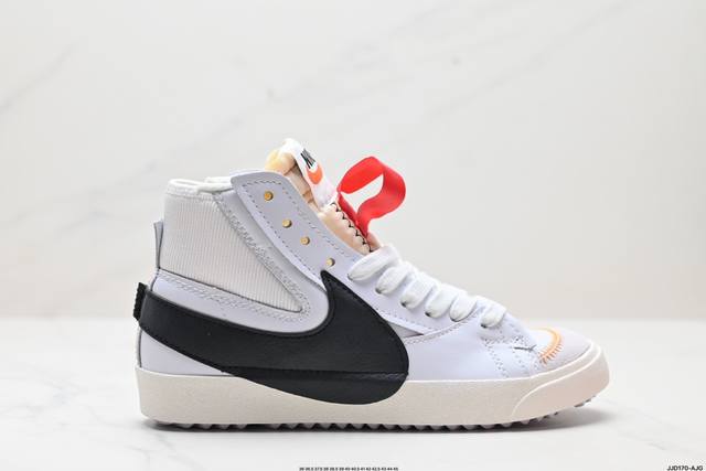 公司级nk Blazer Mid ‘77 Jumbo 经典百搭中帮开拓者休闲运动板鞋 真硫化铝楦制作 原厂布料拼接 独家裁片完美鞋型 台湾进口软感荔枝头层皮 原