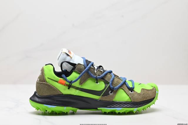 公司级off-White × Nike Air Zoom Terra Kiger 5 耐克钉鞋 潮流缓震专业 低帮 越野跑步鞋 货号:Cd8179-300 尺码