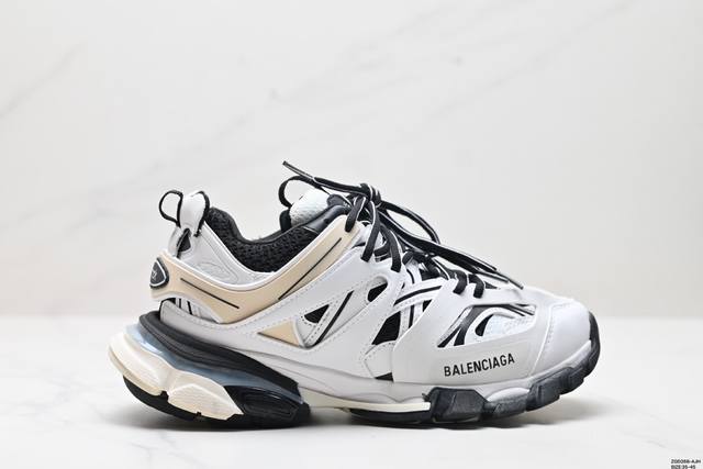 公司级巴黎世家 Balenciaga Sneaker Tess S.Gomma Maille White Orange 代 三代户外概念鞋 复古野跑 老爹鞋潮流