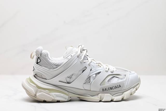 公司级巴黎世家 Balenciaga Sneaker Tess S.Gomma Maille White Orange 代 三代户外概念鞋 复古野跑 老爹鞋潮流