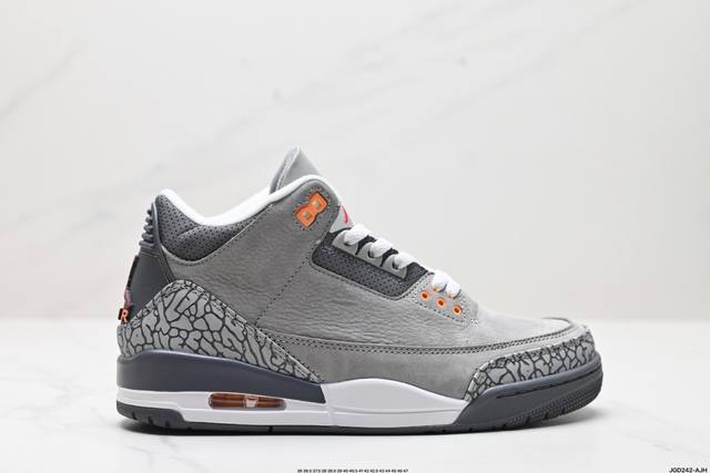 公司级nike Air Jordan 3 Retro皮革 潮流 防滑耐磨包裏性 中帮 复古篮球鞋 缜密拉帮及中底钢印细节 全新底模 货号:Ct853 12 尺码