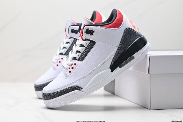 公司级nike Air Jordan 3 Retro皮革 潮流 防滑耐磨包裏性 中帮 复古篮球鞋 缜密拉帮及中底钢印细节 全新底模 货号:136064 148