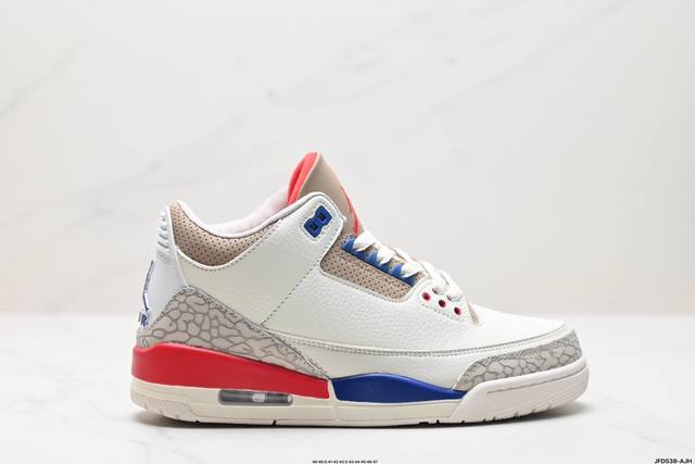 公司级nike Air Jordan 3 Retro皮革 潮流 防滑耐磨包裏性 中帮 复古篮球鞋 缜密拉帮及中底钢印细节 全新底模 货号:136064 148