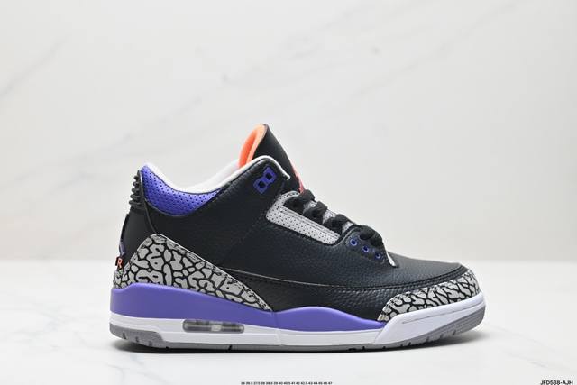 公司级nike Air Jordan 3 Retro皮革 潮流 防滑耐磨包裏性 中帮 复古篮球鞋 缜密拉帮及中底钢印细节 全新底模 货号:Cz6431-100