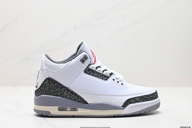 公司级nike Air Jordan 3 Retro皮革 潮流 防滑耐磨包裏性 中帮 复古篮球鞋 缜密拉帮及中底钢印细节 全新底模 货号:Cz6431-100