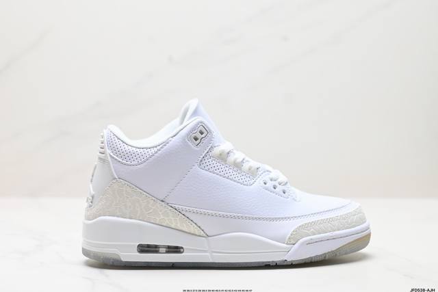 公司级nike Air Jordan 3 Retro皮革 潮流 防滑耐磨包裏性 中帮 复古篮球鞋 缜密拉帮及中底钢印细节 全新底模 货号:Cz6431-100