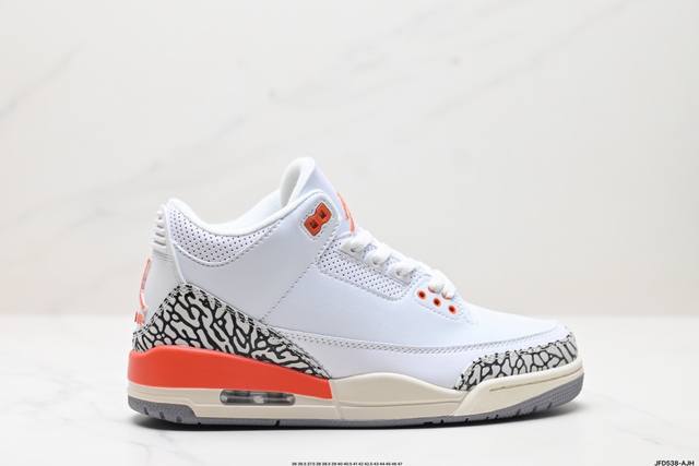 公司级nike Air Jordan 3 Retro皮革 潮流 防滑耐磨包裏性 中帮 复古篮球鞋 缜密拉帮及中底钢印细节 全新底模 货号:Cz6431-100