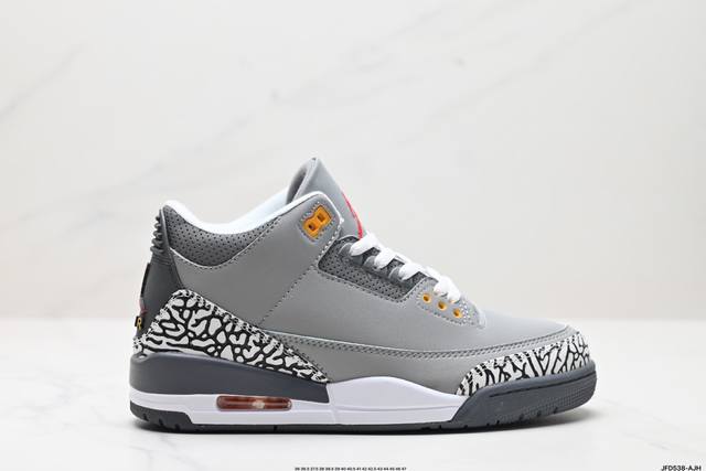 公司级nike Air Jordan 3 Retro皮革 潮流 防滑耐磨包裏性 中帮 复古篮球鞋 缜密拉帮及中底钢印细节 全新底模 货号:Cz6431-100