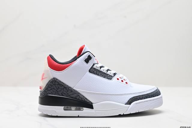 公司级nike Air Jordan 3 Retro皮革 潮流 防滑耐磨包裏性 中帮 复古篮球鞋 缜密拉帮及中底钢印细节 全新底模 货号:Cz6431-100