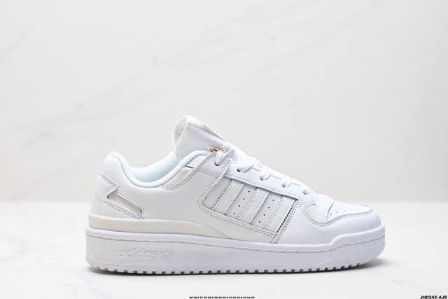 公司级adidas Forum Low Cl三叶草低邦 经典魔术贴复古板鞋 男女潮流头层皮休闲鞋 原楦原数据开发 采用牛培皮革材质 全头层皮鞋面 原盒原标 专供