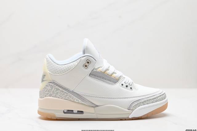 公司级nike Air Jordan 3 Retro皮革 潮流 防滑耐磨包裏性 中帮 复古篮球鞋 缜密拉帮及中底钢印细节 全新底模 货号:Dh7139-100