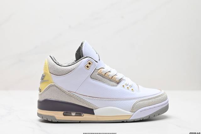 公司级nike Air Jordan 3 Retro皮革 潮流 防滑耐磨包裏性 中帮 复古篮球鞋 缜密拉帮及中底钢印细节 全新底模 货号:Dh7139-100