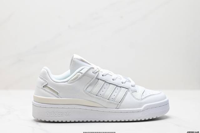 公司级adidas Forum Low Cl三叶草低邦 经典魔术贴复古板鞋 男女潮流头层皮休闲鞋 原楦原数据开发 采用牛培皮革材质 全头层皮鞋面 原盒原标 专供