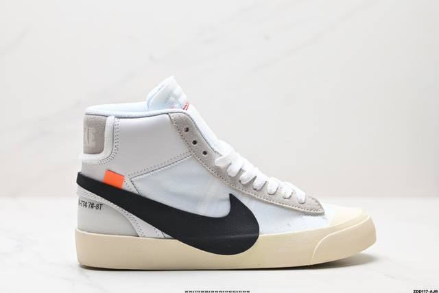 公司级off-White X Nike Blazer Mid Grim Reaper 万圣节鞋扣 潮流 中帮 板鞋 货号:Aa383 01 尺码:36 36.5