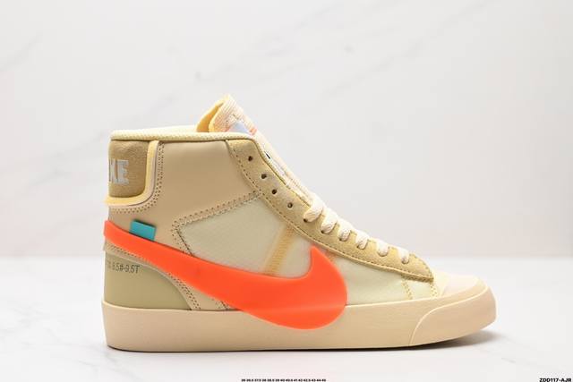 公司级off-White X Nike Blazer Mid Grim Reaper 万圣节鞋扣 潮流 中帮 板鞋 货号:Aa383 01 尺码:36 36.5