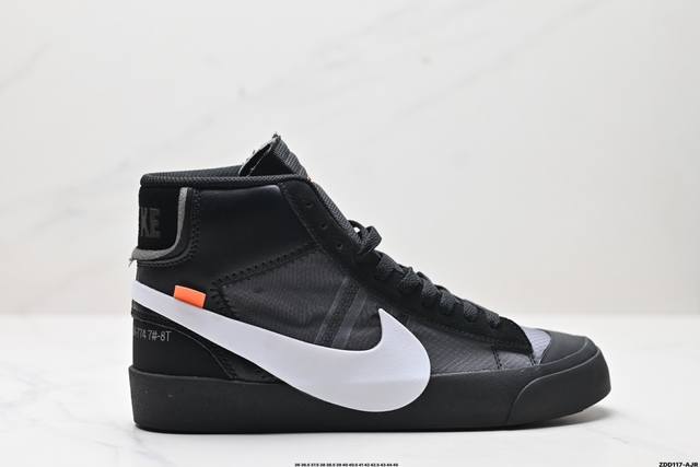 公司级off-White X Nike Blazer Mid Grim Reaper 万圣节鞋扣 潮流 中帮 板鞋 货号:Aa383 01 尺码:36 36.5