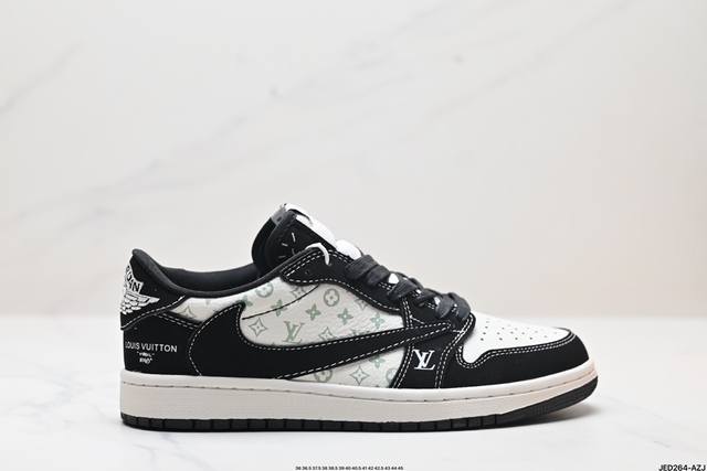 公司级aj1倒勾travis Scott X Air Jordan 1 ” Reverse Mocha “ Aj1乔1 Ts 闪电 联名倒钩 低帮文化篮球鞋 货