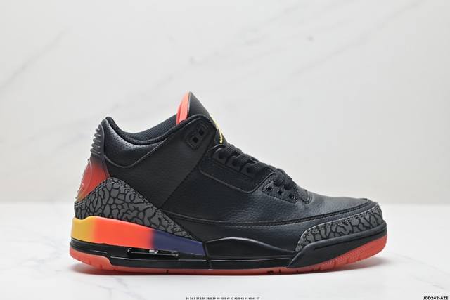 公司级nike Air Jordan 3 Retro皮革 潮流 防滑耐磨包裏性 中帮 复古篮球鞋 缜密拉帮及中底钢印细节 全新底模 货号:Fn0344-001