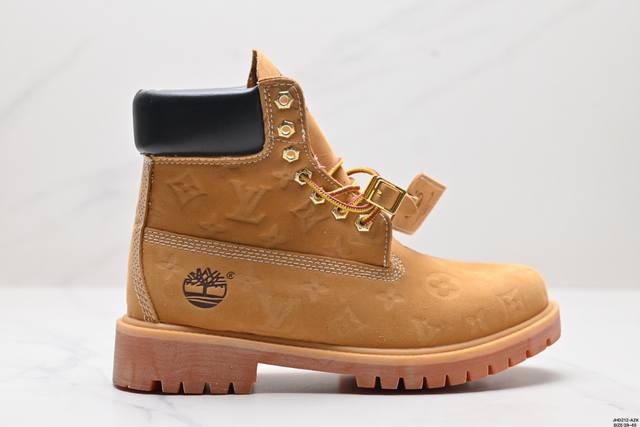 公司级timberland添柏岚 X Louis Vuitton 牛皮革 经典满印老花圆头系带 压纹防水绒面大黄靴 货号:Adme1Gsss1A8D1N 尺码: