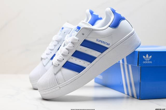 真标adidas Originals Superstar Xlg 贝壳头系列低帮厚底松糕经典百搭休闲运动板鞋 货号:If8068 Id:Jdd538-Azf