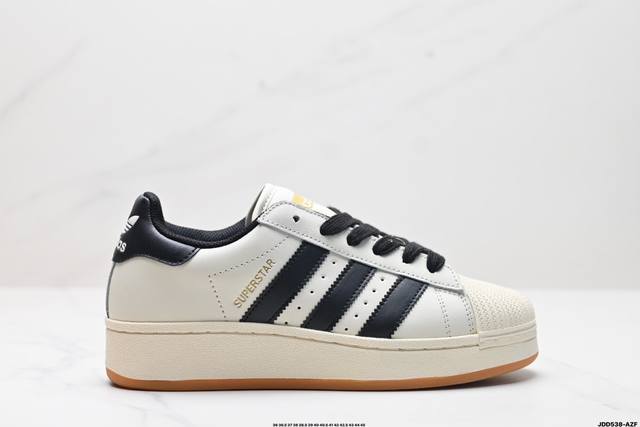 真标adidas Originals Superstar Xlg 贝壳头系列低帮厚底松糕经典百搭休闲运动板鞋 货号:If8068 尺码:36 36.5 37 3