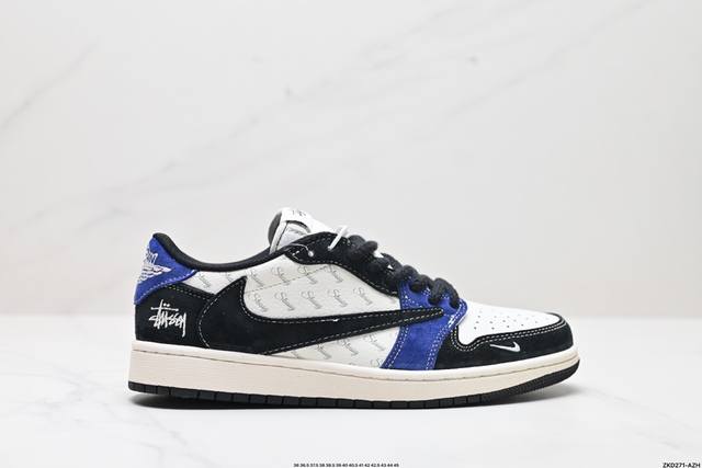 公司级aj1倒勾travis Scott X Air Jordan 1 ” Reverse Mocha “ Aj1乔1 Ts 闪电 联名倒钩 低帮文化篮球鞋 完