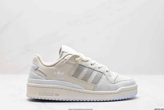 公司级adidas Forum Low Cl三叶草低邦 经典魔术贴复古板鞋 男女潮流头层皮休闲鞋 原楦原数据开发 采用牛培皮革材质 全头层皮鞋面 原盒原标 专供