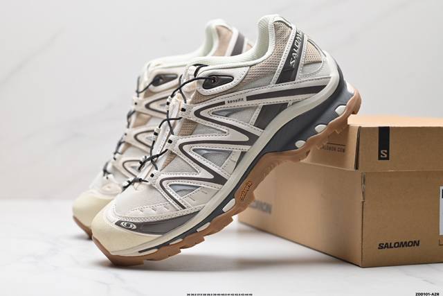 公司级salomon Xt-Quest Adv Beige “ 萨洛蒙 探索者系列户外越野跑鞋 410588 28鞋面采用sensifit贴合技术 全方位贴合包