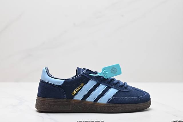 公司级adidas Handball Spezial 官方正确版本 阿迪达斯经典款 复古休闲板鞋 全鞋采用反毛皮制作 牛筋耐磨大底 承载青春情怀的板鞋 经典三条