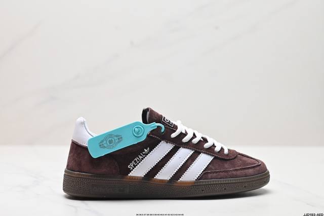 公司级adidas Handball Spezial 官方正确版本 阿迪达斯经典款 复古休闲板鞋 全鞋采用反毛皮制作 牛筋耐磨大底 承载青春情怀的板鞋 经典三条