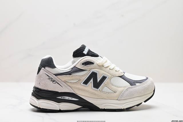 公司级jjjjound X New Balance Nb 990V3复古网面 织物猪皮 低帮 休闲跑步鞋 货号:W990Kt3 尺码:36 37 37.5 38