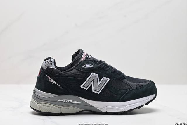 公司级jjjjound X New Balance Nb 990V3复古网面 织物猪皮 低帮 休闲跑步鞋 货号:W990Kt3 尺码:36 37 37.5 38