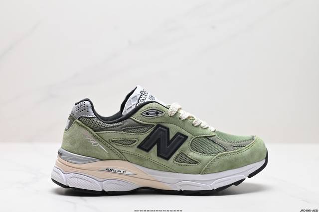 公司级jjjjound X New Balance Nb 990V3复古网面 织物猪皮 低帮 休闲跑步鞋 货号:W990Kt3 尺码:36 37 37.5 38