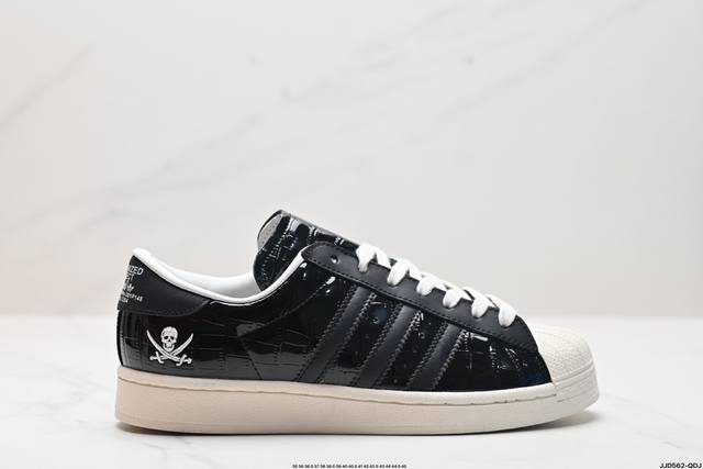 公司级阿迪达斯adidas三叶草 Originals Superstar”Embroidered Logo Black White“贝壳头经典百搭休闲运动板鞋