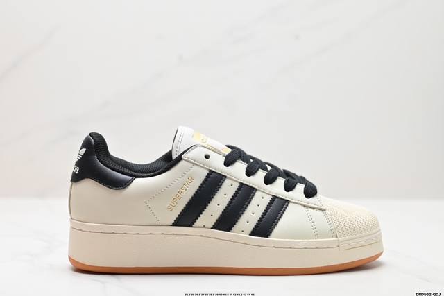 真标adidas Originals Superstar Xlg 贝壳头系列低帮厚底松糕经典百搭休闲运动板鞋 货号:Id5698 尺码:35.5 36 36.5