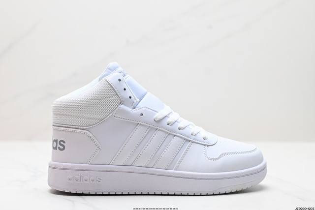 真标adidas Neo Hoops 2.0 Mid 合成革 防滑耐磨 阿迪达斯 中帮板鞋 货号:Fv2729 尺码:36 36.5 37 38 38.5 39