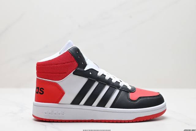 真标adidas Neo Hoops 2.0 Mid 合成革 防滑耐磨 阿迪达斯 中帮板鞋 货号:Fv2729 尺码:36 36.5 37 38 38.5 39