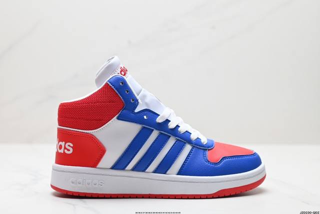 真标adidas Neo Hoops 2.0 Mid 合成革 防滑耐磨 阿迪达斯 中帮板鞋 货号:Fv2729 尺码:36 36.5 37 38 38.5 39