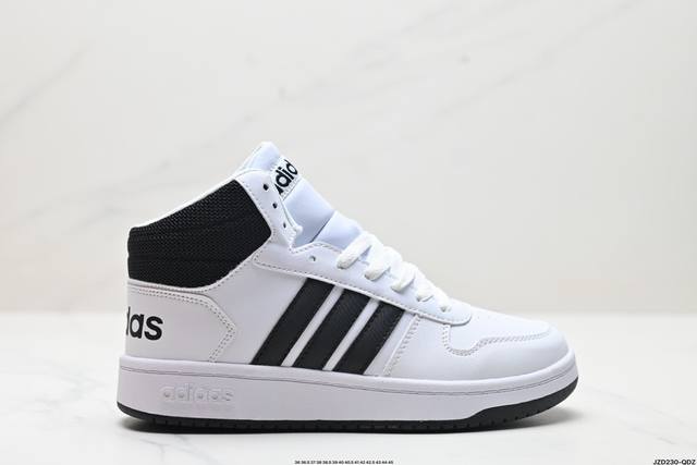 真标adidas Neo Hoops 2.0 Mid 合成革 防滑耐磨 阿迪达斯 中帮板鞋 货号:Fv2729 尺码:36 36.5 37 38 38.5 39