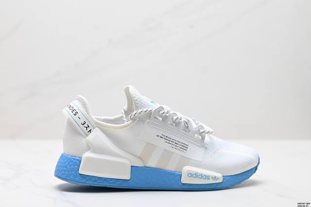 真标adidas 阿迪达斯 Nmd_R1 V2 Boost 爆米花超弹中底 针织网面休闲运动跑鞋 货号:Fy1 尺码:36-41 Id:Dsd187-Qdf