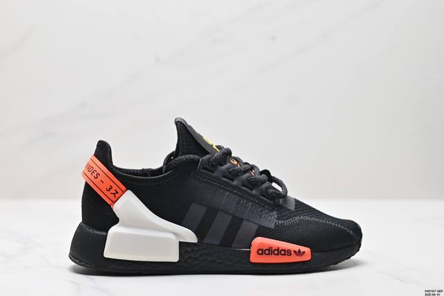 真标adidas 阿迪达斯 Nmd_R1 V2 Boost 爆米花超弹中底 针织网面休闲运动跑鞋 货号:Fy1 尺码:36-41 Id:Dsd187-Qdf