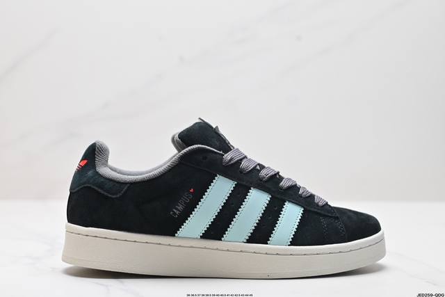 公司级adidas Originals Campus 00S 学院系列面包风经典复古低帮百搭休闲运动板鞋 鞋身采用绒面皮料搭配白色常规皮革 质感上还是延续了经典