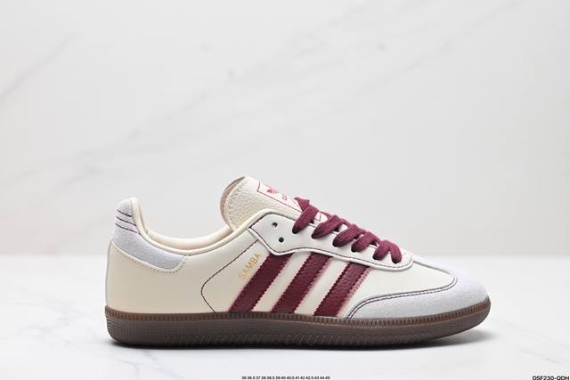 真标阿迪达斯三叶草adidas Originals Samba Og桑巴舞系列绅士德训足球风百搭低帮休闲运动板鞋 货号:Ig1987 尺码:36 36.5 37