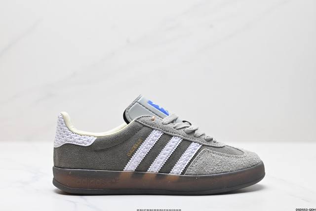 真标adidas Originals Gazelle Indoor 三叶草休闲防滑耐磨低帮板鞋 鞋头出色设计 塑就出众贴合感 稳固的后跟贴合足部曲线设计 软弹舒