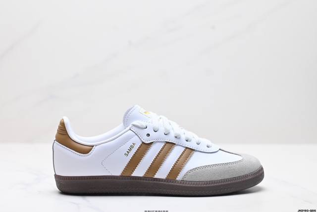 公司级阿迪达斯三叶草adidas Originals Samba Og 桑巴舞系列绅士德训足球风百搭低帮休闲运动板鞋 货号:If4397 尺码:36 36.5