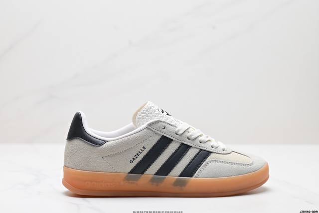 公司级adidas Originals Gazelle Indoor W三叶草休闲防滑耐磨低帮板鞋 鞋头出色设计 塑就出众贴合感 稳固的后跟贴合足部曲线设计 软