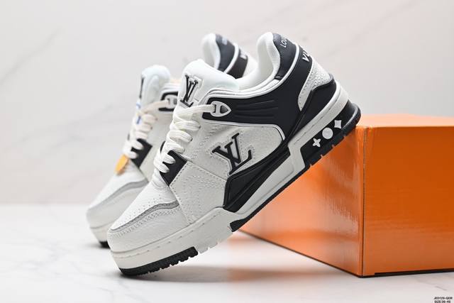 真标全新lv路易威登louis Vuitton Trainer Sneaker Low休闲运动文化百搭板鞋 尺码:40-45 Id:Jed129-Qdr